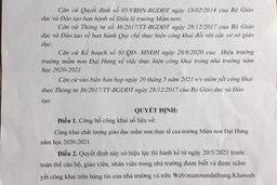 Quyết định công khai chất lượng giáo dục trường MN Đại Hưng năm học 2020-2021